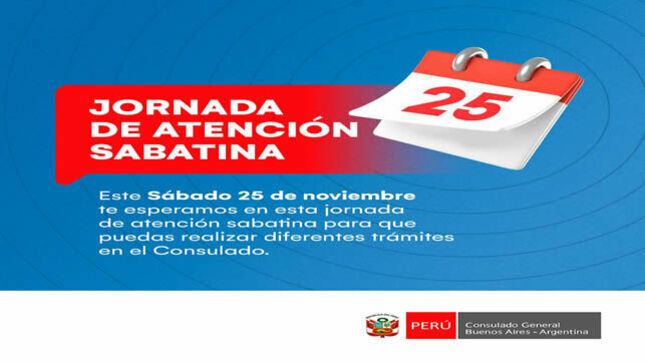 Jornada de Atención Sabatina - 25 de noviembre