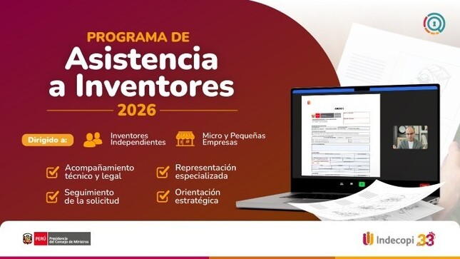 Indecopi: Inventores de escasos recursos podrán acceder a asistencia técnica y legal gratuita para patentar sus invenciones