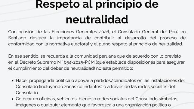 Respeto al Principio de Neutralidad