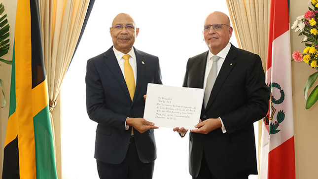 Embajador Mario López - Gobernador general de Jamaica, Patrick Linton Allen