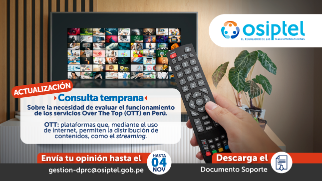 Consulta temprana sobre el funcionamiento de los servicios Over The Top en Perú