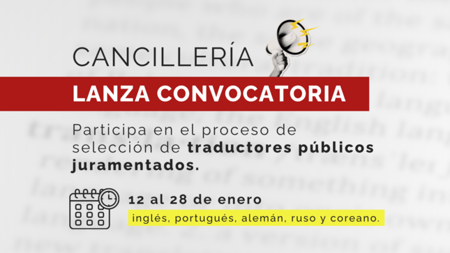 Proceso selección traductores públicos juramentados.