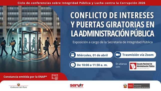 Banner del Ciclo de conferencias sobre Integridad Pública y Lucha contra la Corrupción 2026