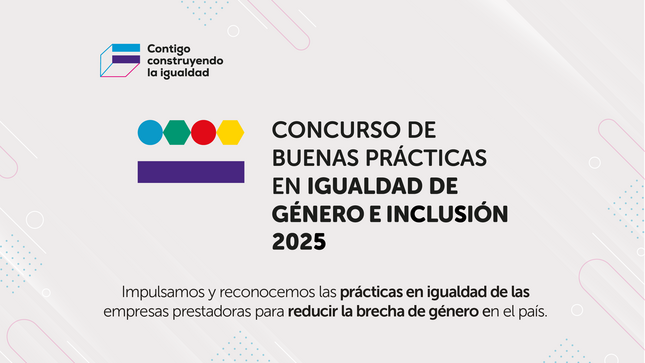 Logotipo de la campaña Concurso "Buenas prácticas en igualdad de género 2025-Ositrán" y eslogan Contigo construyendo la igualdad