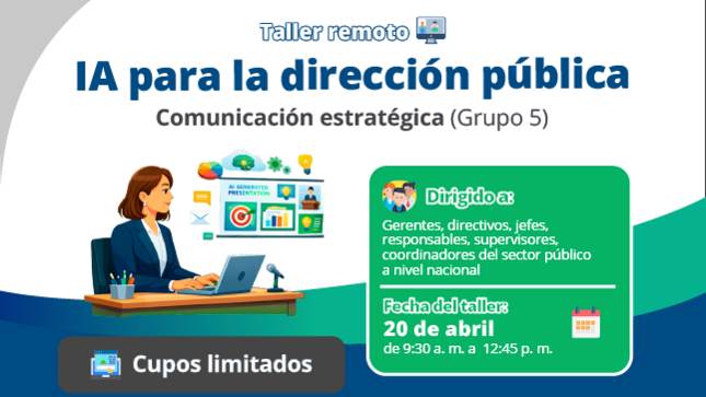 Imagen Taller virtual: IA para la Dirección Pública: Comunicación Estratégica