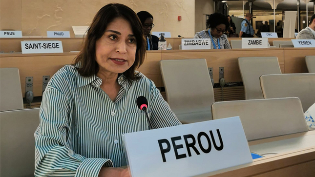 Representante Permanente del Perú ante los Organismos Internacionales con sede en Ginebra, Embajadora Ana Cecilia Gervasi.