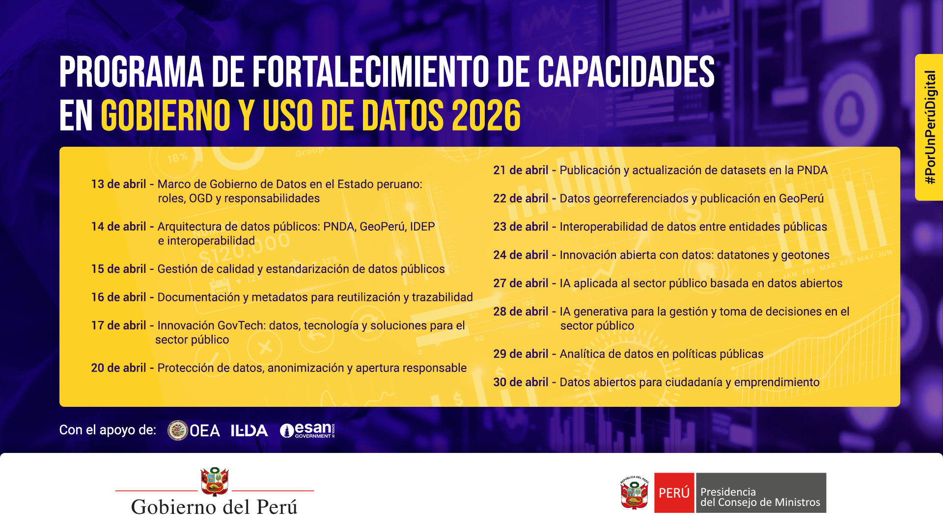 Banner del programa de Fortalecimiento de Capacidades en Gobierno y Uso de Datos 2026